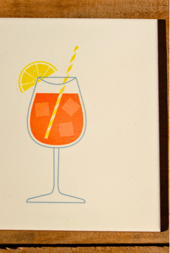azulejo decorativo aperol drink